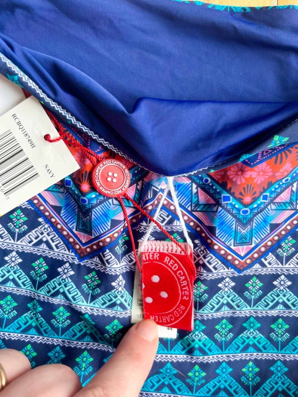 Red Carter NEW Wrap Colorful Aztec Print (Top & Bottom) Bikini Set Size Medium - Picture 7 of 7